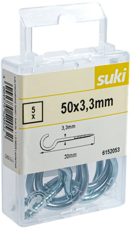 Kabliukai Suki, 50 x 3.3 x 18 x 13 mm, 5 vnt.