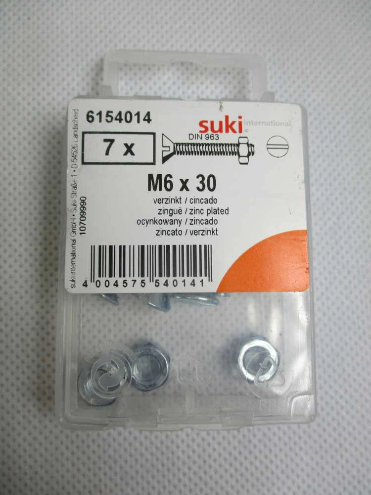 Varžtai Suki, DIN963, M6 x 30 mm, ZN, 7 vnt.