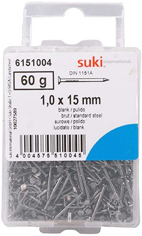 SUKI Tolinės vinys, 1 x 15 mm, 60 g