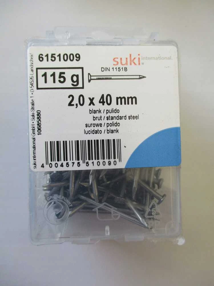 SUKI Tolinės vinys, 2 x 40 mm, 115 g