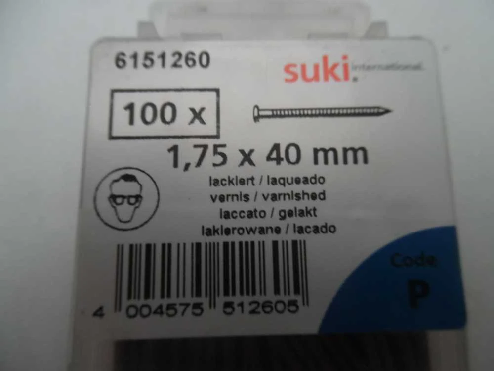 SUKI Dailylenčių vinys, 1.75 x 40 mm, 100 vnt.
