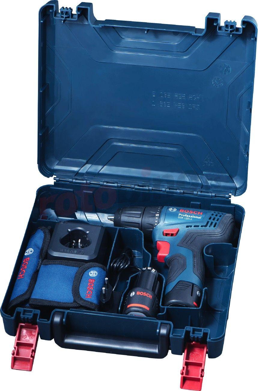 Bosch GSR 120-LI gręžtuvas 12 V 2 x 2 Ah baterija (06019G8002)