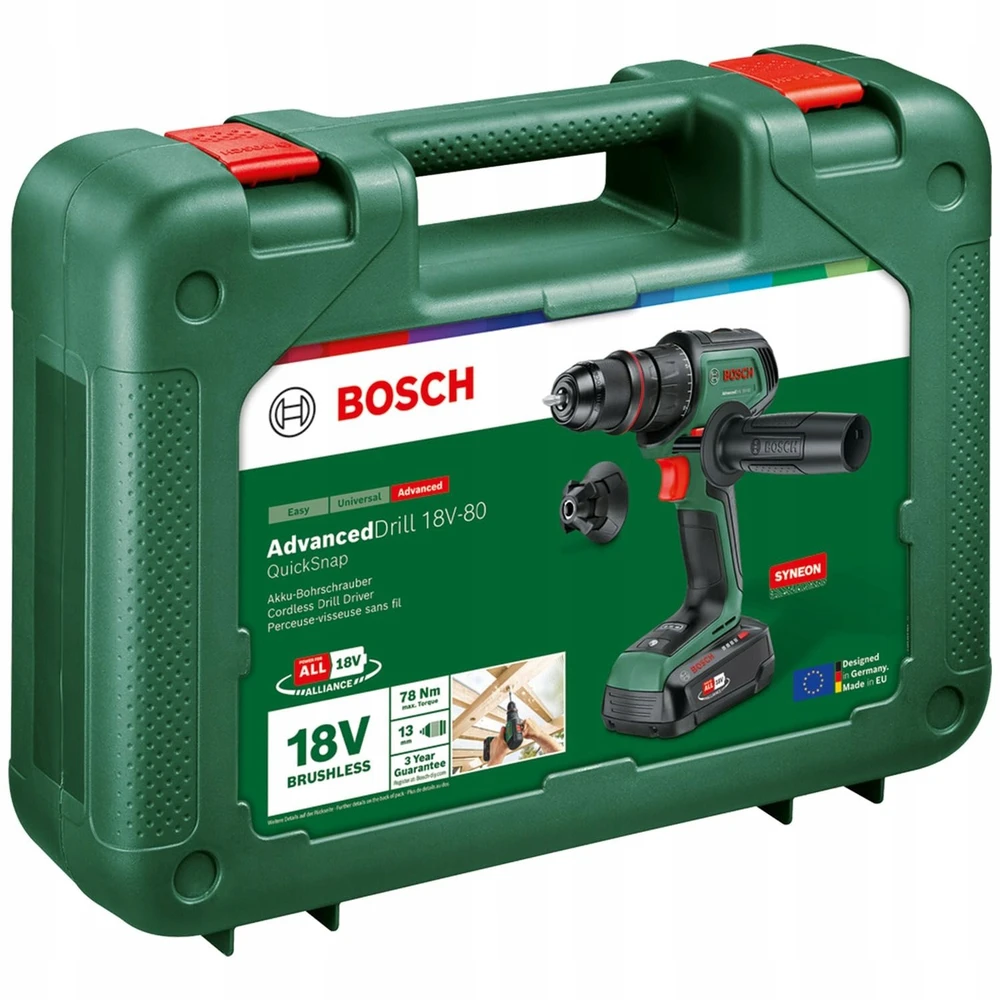 Bosch AdvancedImpact18V-80,2,5a Akumuliatorinis suktuvas-gręžtuvas Quicksnap