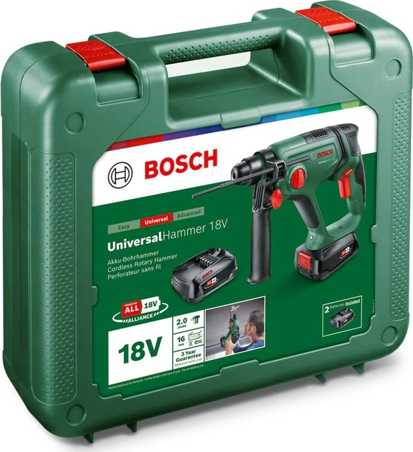 „Bosch UniversalHammer18V“ (2x2,5) akumuliatorinis perforatorius