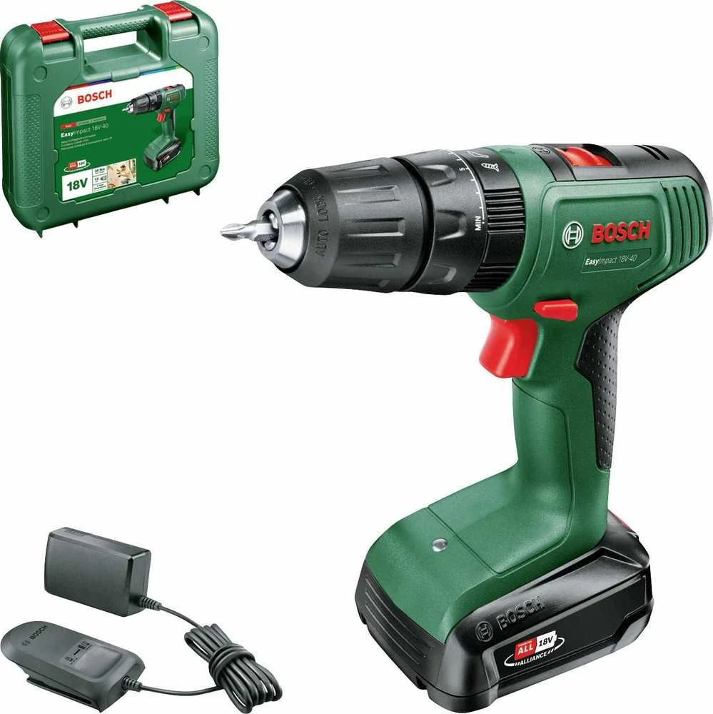 Bosch EasyImpact 18V-40 gręžtuvo komplektas su įkrovikliu