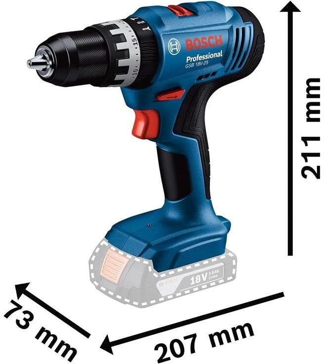 Bosch WIERT.WKRET.AKU.GSB 18V-25 BEZ AKUMULATORA I LADOWARKI