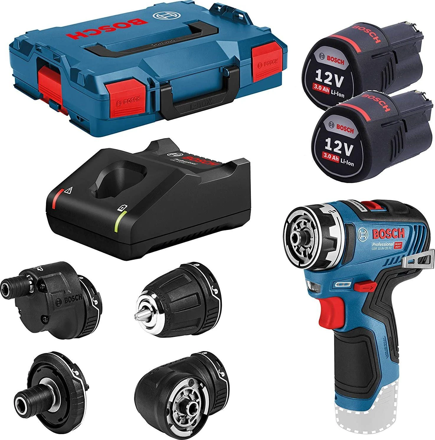 Bosch GSR 12V suktuvų rinkinys su 4 keičiamais antgaliais