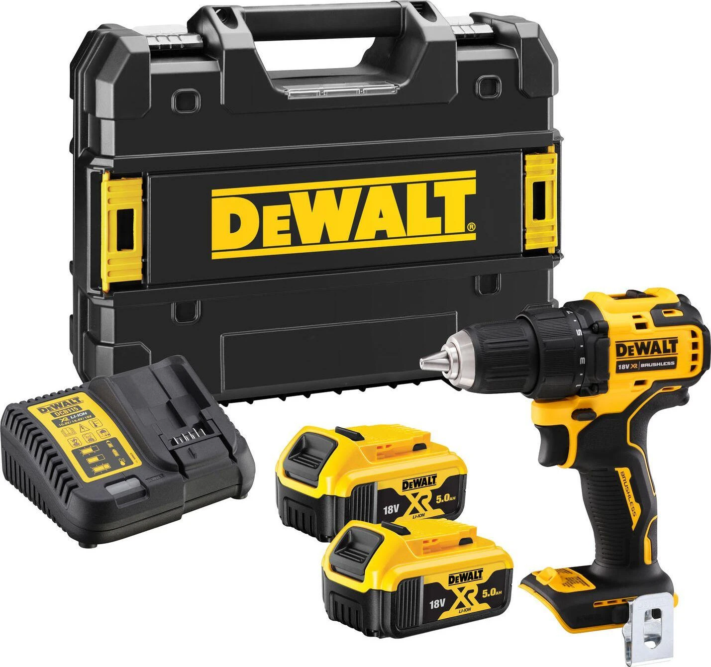 DeWalt suktuvas-gręžtuvas su priedų komplektu