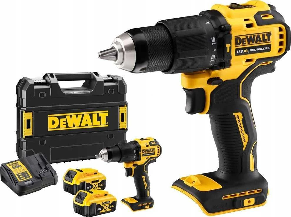 DeWalt DCD709P2T komplektas su akumuliatoriais ir lagaminu