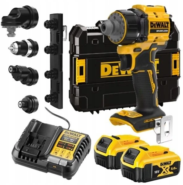 Grąžtas Akumuliatorinė gręžimo-suktuvo galvutė su 4 keičiamomis galvutėmis, 18 V XR, 73 Nm, DeWALT [DCD803P2T-QW] 2x5,0 Ah