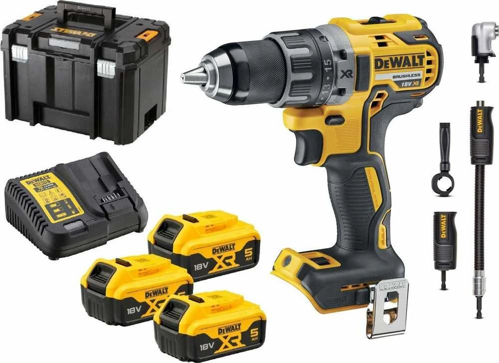 18V Akumuliatorinis suktuvas + angle bit driver DCD791P3A DEWALT