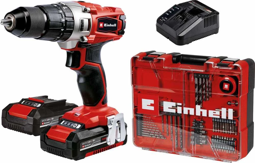 Belaidis Gręžtuvas - Einhell TE-CD 18/2 18V Be Raktelio 2 Greičių Raudonas, Juodas