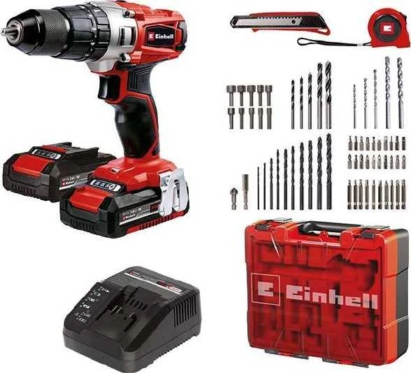 Belaidis Gręžtuvas - Einhell TE-CD 18/2 18V Be Raktelio 2 Greičių Raudonas, Juodas