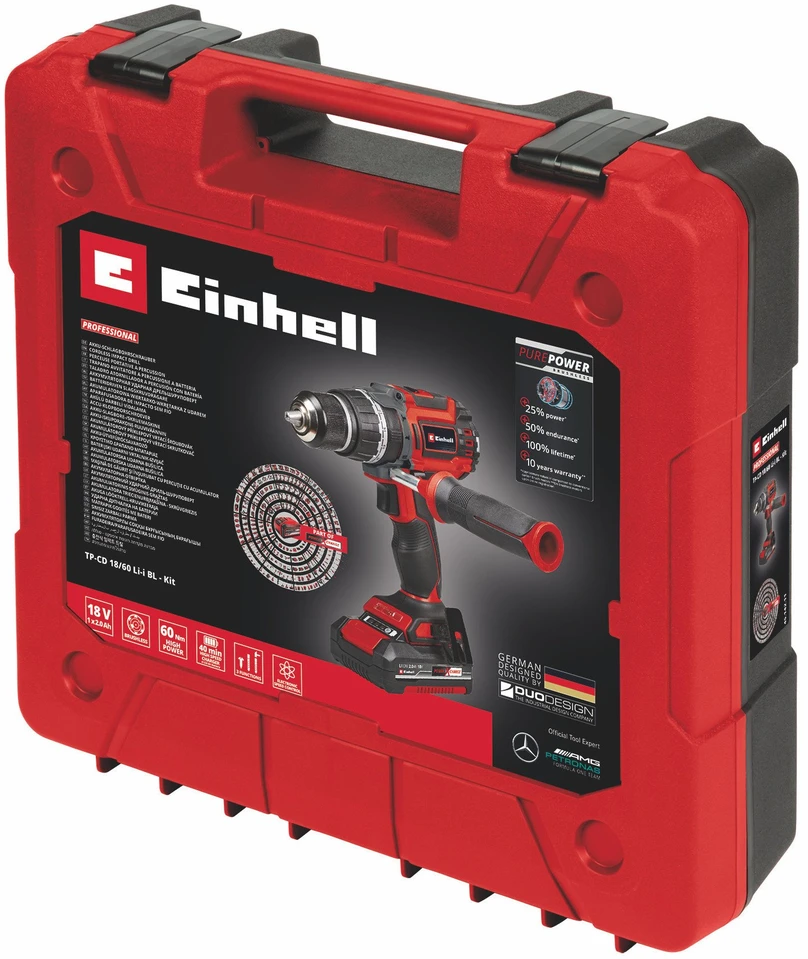 Einhell TP-CD 18/60 w zestawie: akumulator i kroviklis