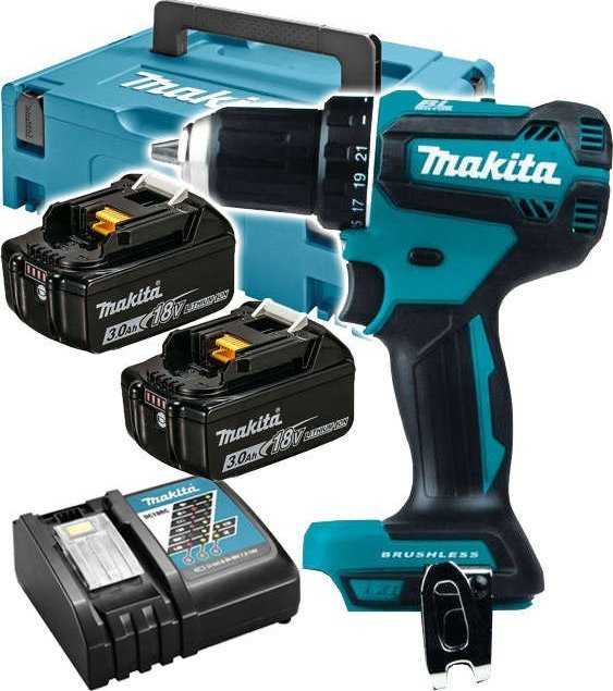MAKITA Akumuliatorinis gręžtuvas-suktuvas 18V DDF485SFJ 50/25Nm 2×3,0Ah BL
