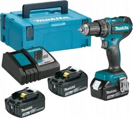Makita DHP485RF3J gręžtuvas su trimis baterijomis