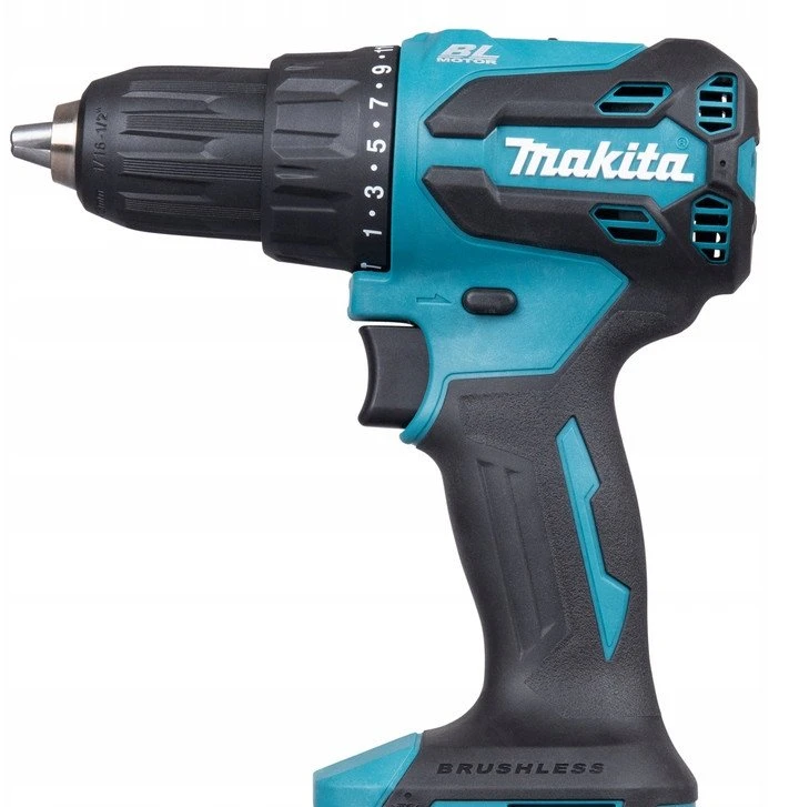 Makita DHP490Z Akumuliatorinis smūginis gręžtuvas 18V, BL, 13mm, 65 Nm, Be akumuliatorių ir kroviklio!