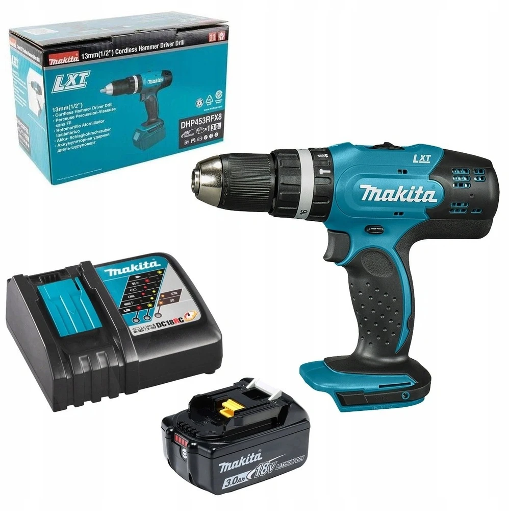 Makita DHP453RFX8 Belaidis smūginis vairuotojas Li-ion LXT 18V/1x3,0 Ah