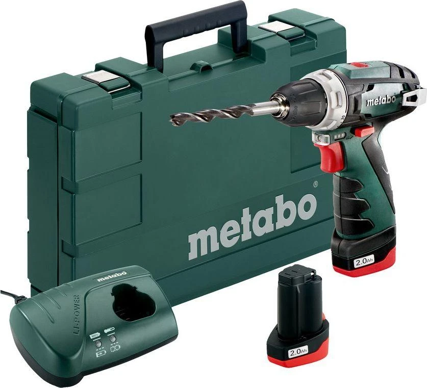 Metabo Suktuvas-gręžtuvas PowerMaxx  BS, 12 V, 2x2,0 Ah, lagaminas (600080500)