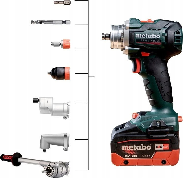 Suktuvas- gręžtuvas Metabo BS 18 LTX BL Q I; 18 V; 2x5,5 Ah akum.; su lagaminu