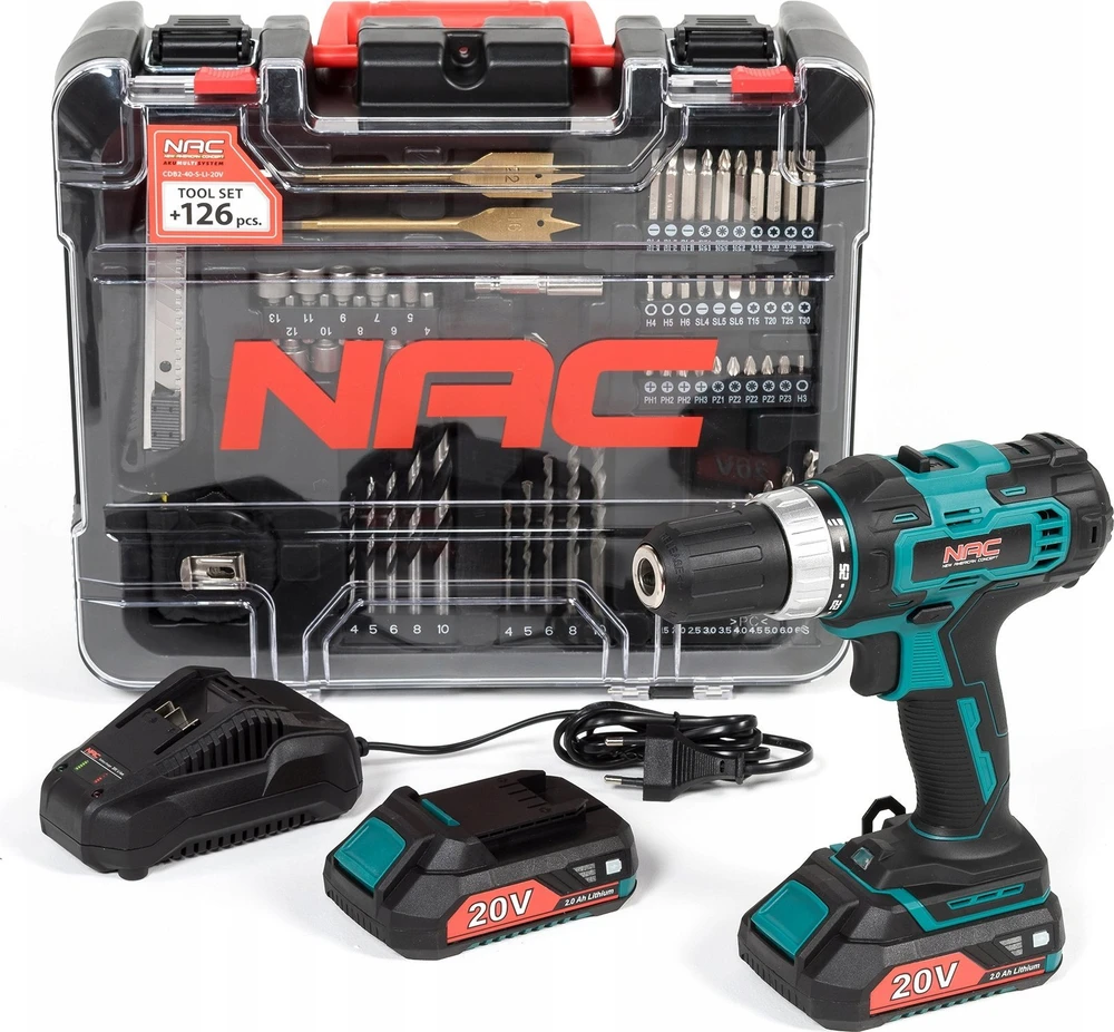 NAC SUKTUVAS 20V 2×2,0Ah + PRIEDAI