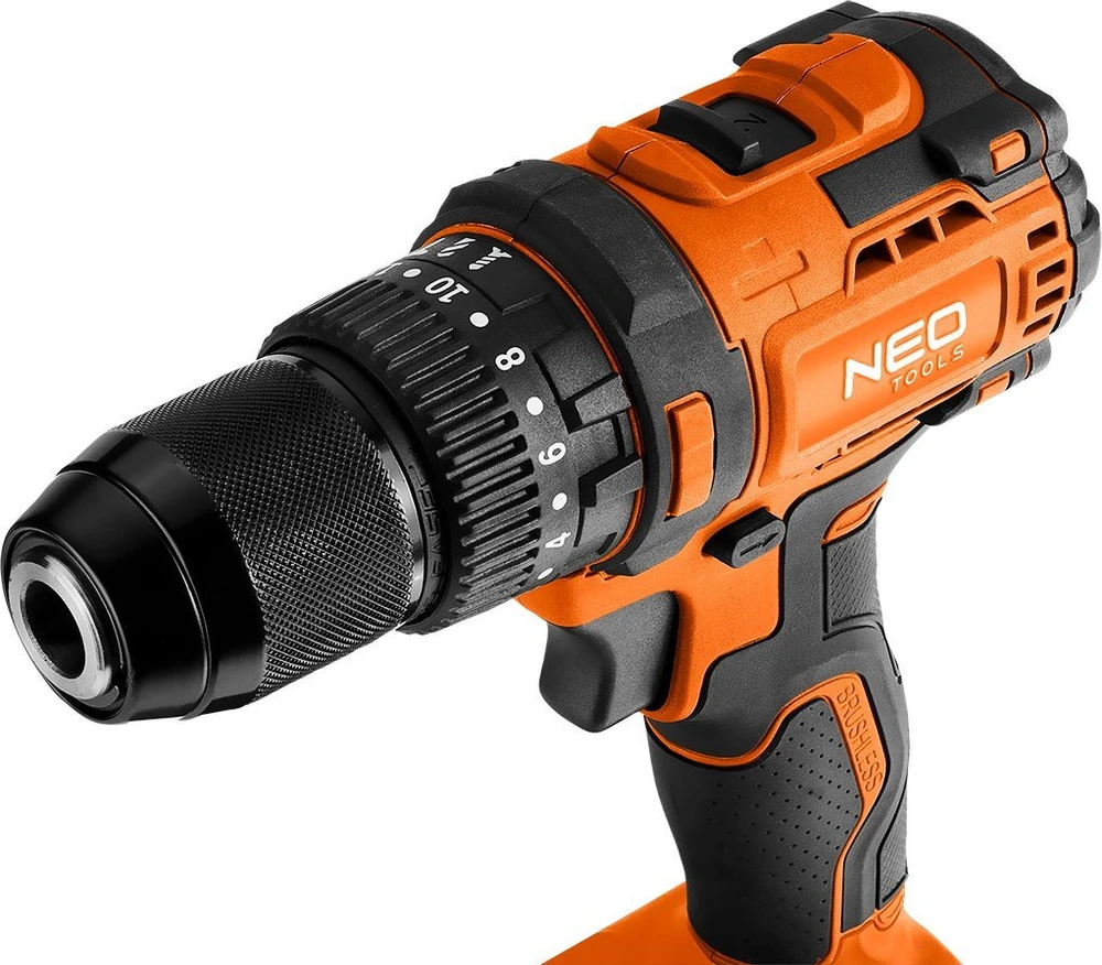 Neo Wiertarko Wkretarka Bešepetis „Energy+“ 18 V smūginis gręžtuvas, 13 mm griebtuvas, kompaktiškas, be akumuliatoriaus