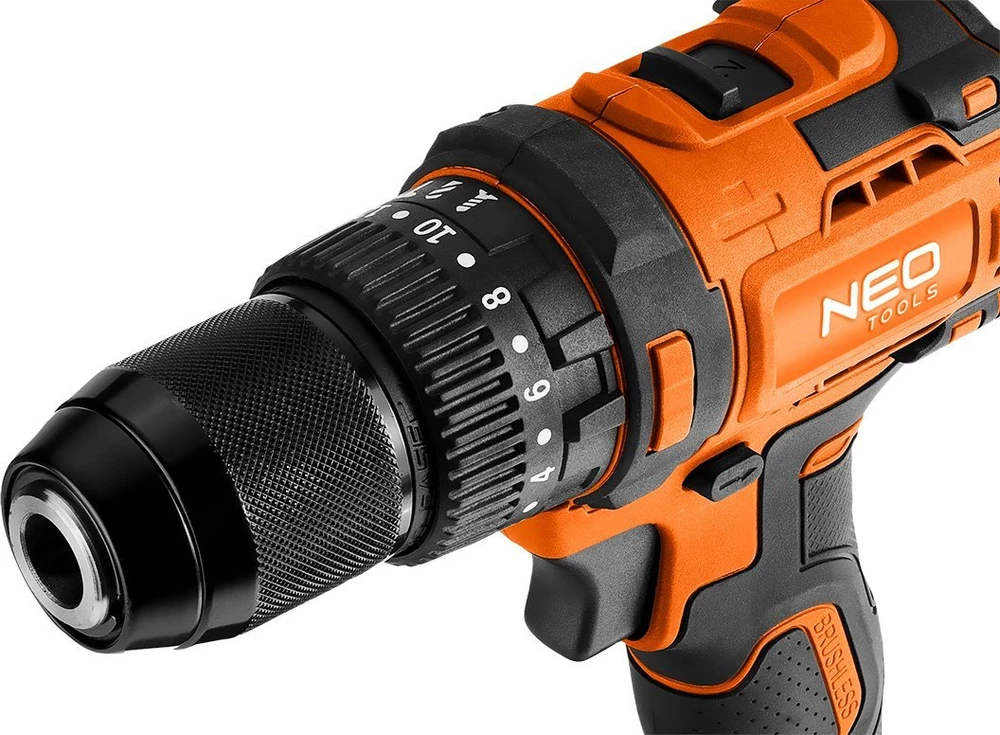 Neo Wiertarko Wkretarka Bešepetis „Energy+“ 18 V smūginis gręžtuvas, 13 mm griebtuvas, kompaktiškas, be akumuliatoriaus