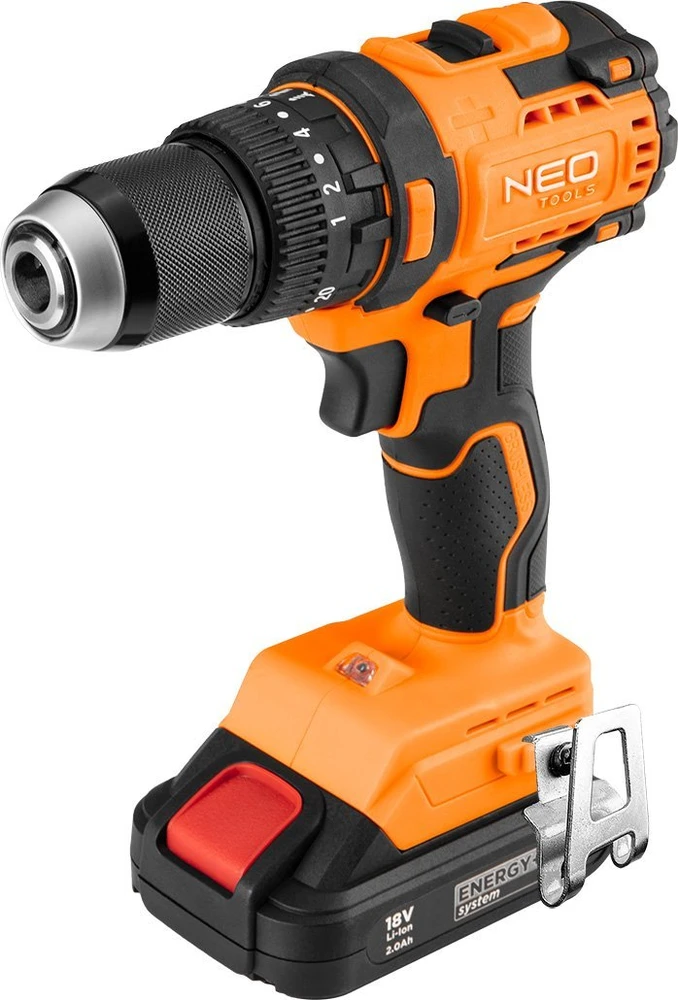 Neo Wiertarko Wkretarka Bešepetis „Energy+“ 18 V smūginis gręžtuvas, 13 mm griebtuvas, kompaktiškas, be akumuliatoriaus