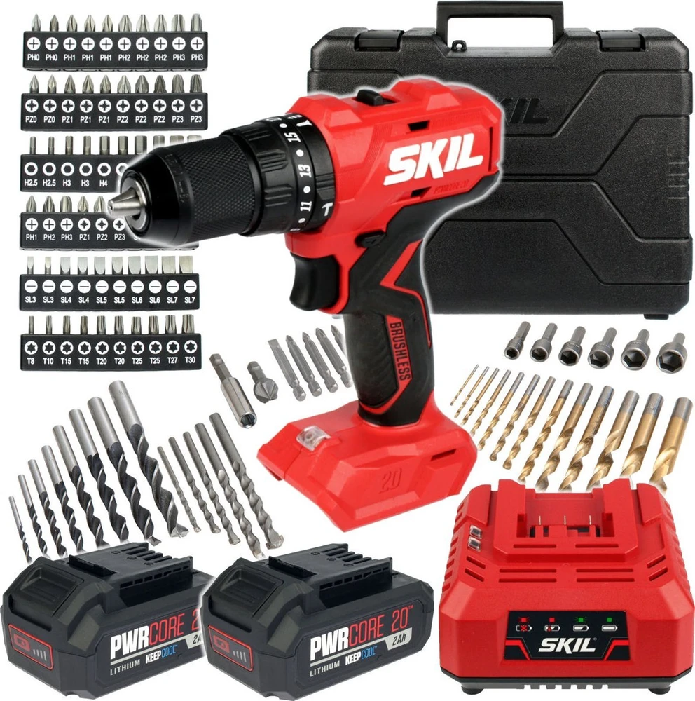 Skil Red Carruzzo akumuliatorinis gręžtuvas 3021HC 20V 2X2AH