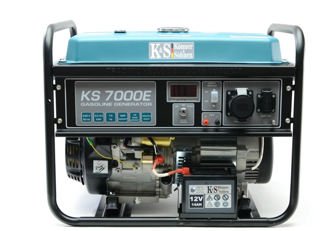 KÖNNER & SÖHNEN BENZINO GENERATORIUS 5.0kW 230V KS 7000E, ELEKTRINIS PALEIDIMAS
