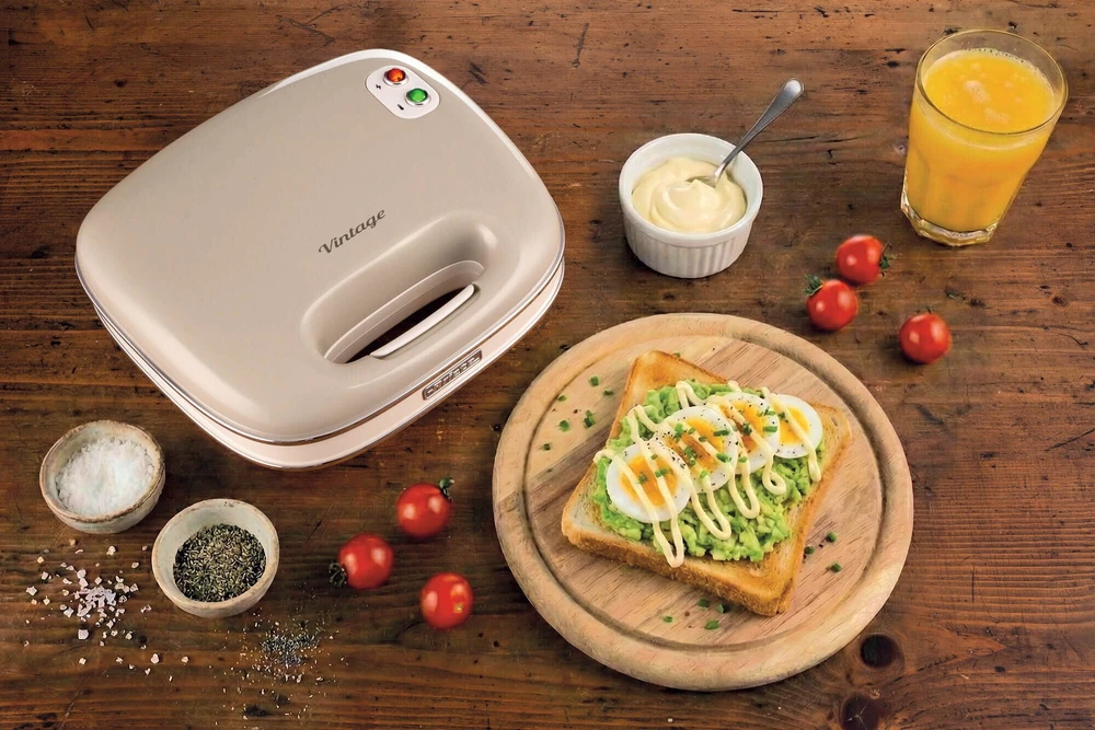 Sumuštinių keptuvas Keptuvas Ariete Vintage Sandwich Maker cream (1963CR)