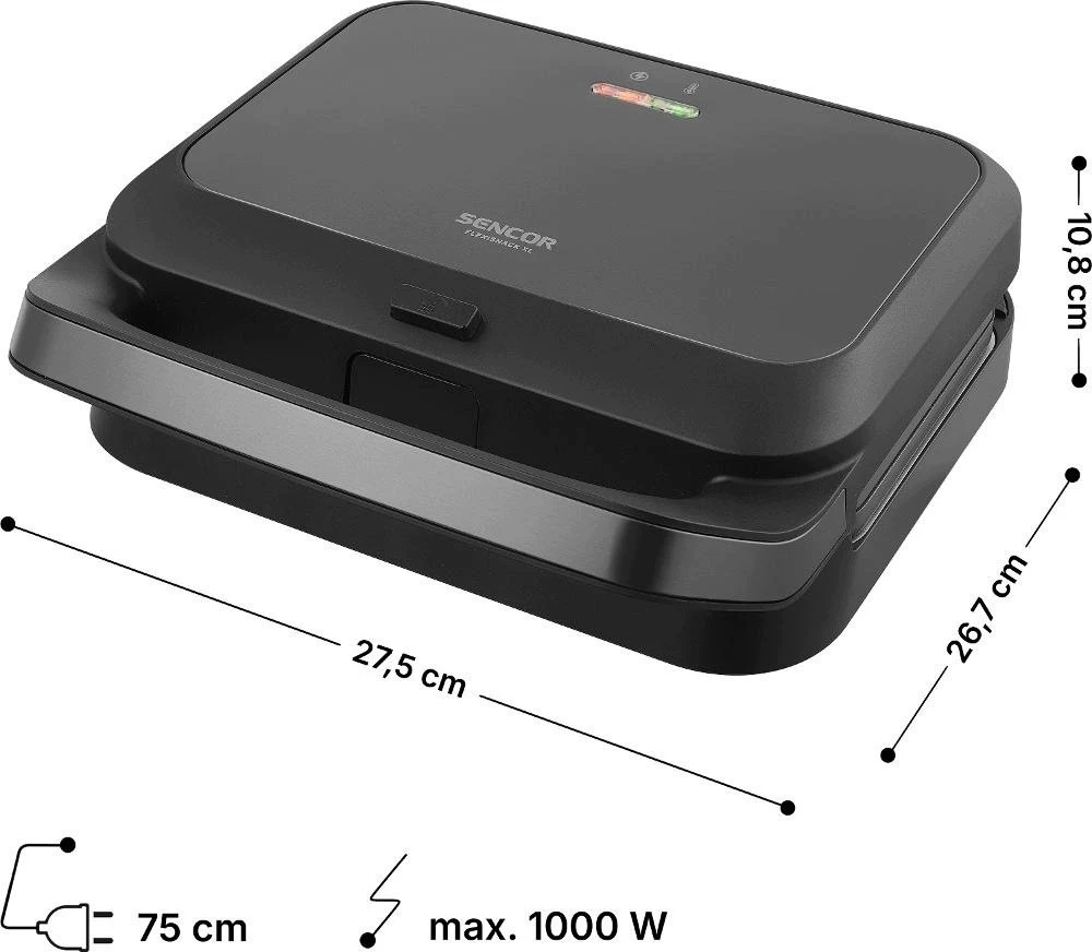 Sumuštinių keptuvas Sumuštinių keptuvė Sencor SSM 2200BK 3 viename (41026414)