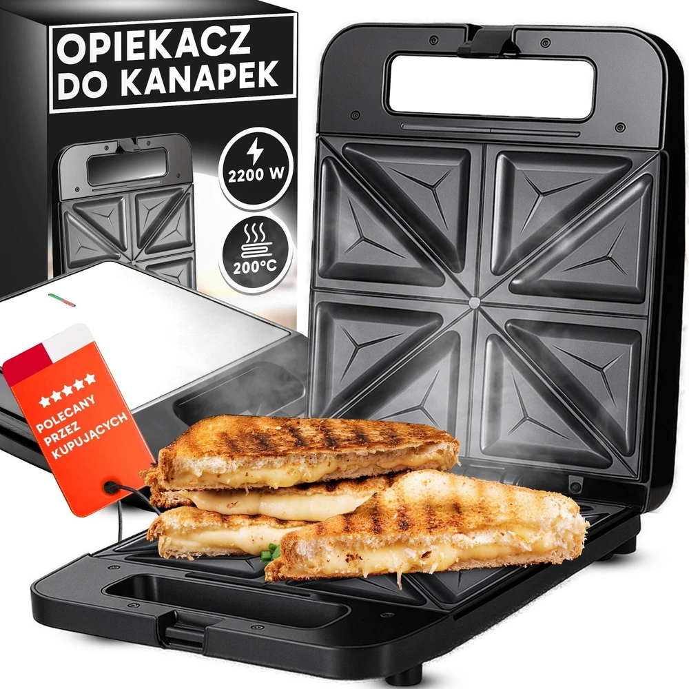 Sumuštinių keptuvas Yermos Keptuvas Sumuštinių skrudintuvas, 1400 W, didelis, XXL, 4 sumuštiniai - OR1334