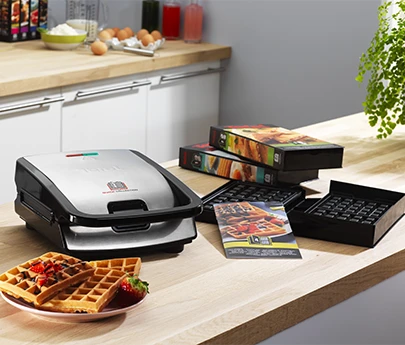 TEFAL Sumuštinių ir vaflių keptuvas SW854D16, 4 plokštės