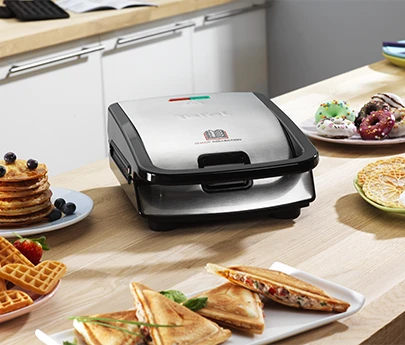 TEFAL Sumuštinių ir vaflių keptuvas SW854D16, 4 plokštės