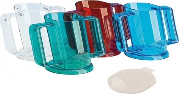 Gėrimo Puodelis - SundO 250ml Dviejų Rankenų Išsiliejimui Atsparus Dangtelis Raudonas