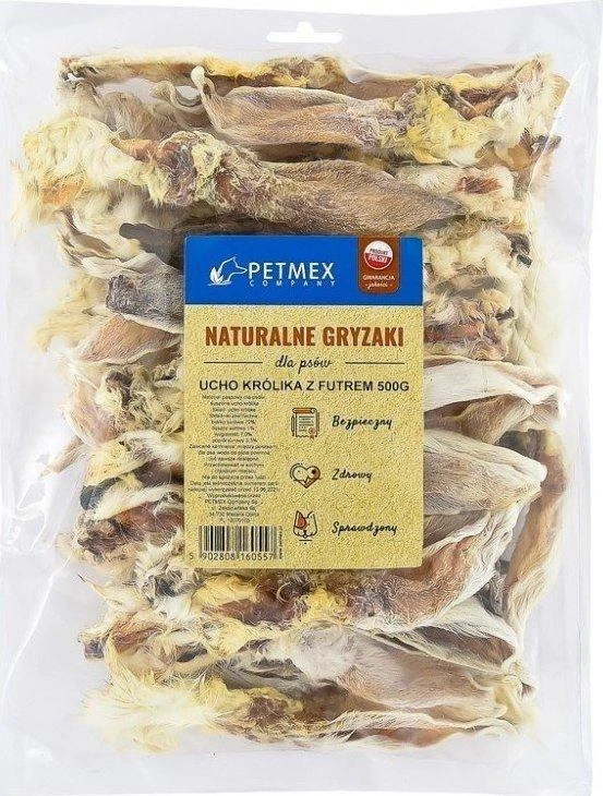 Šunų Skanėstai - Petmex Triušio Ausis Su Kailiu 500g