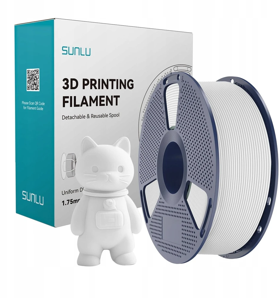 Sunlu PLA Classic Baltas Filament 1.75mm 1KG