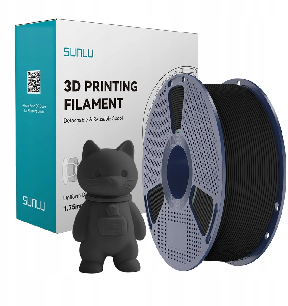 Sunlu PLA Classic Juodas Filament 1.75mm 1KG