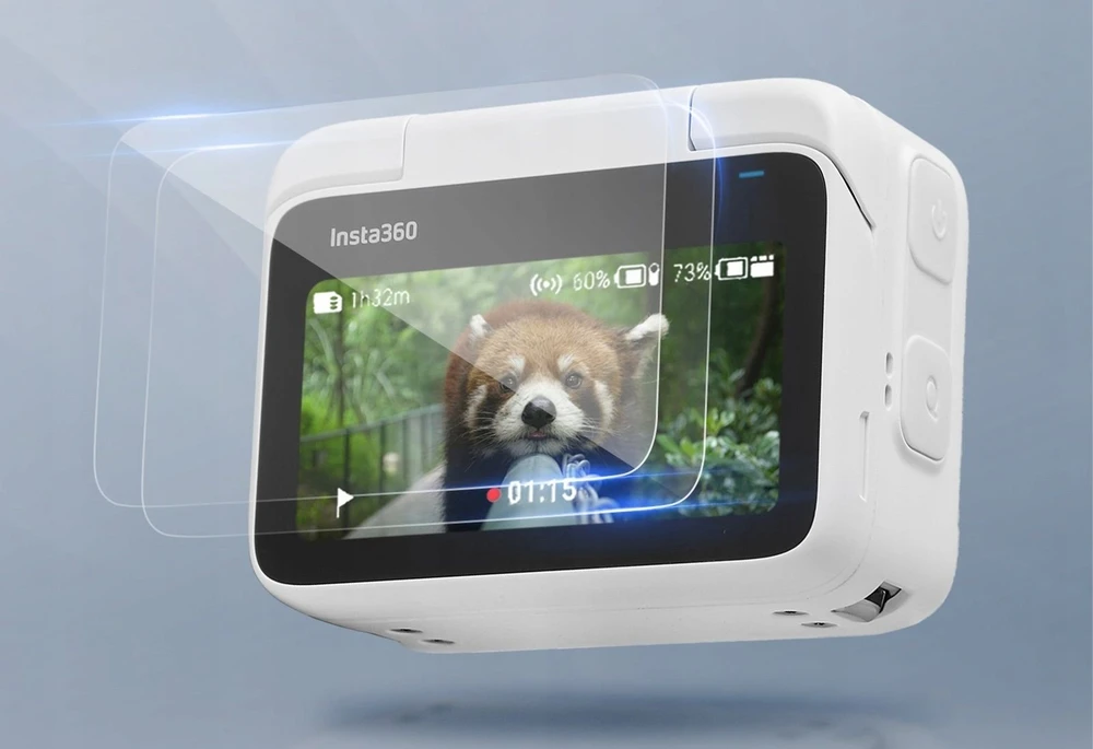 SunnyLife 2x dangteliu apsaugantis stiklinis ekranas LCD monitorius, skirtas Insta360 Go 3s / Go 3 Action Pod / Bhm 829
