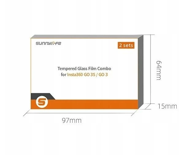 SunnyLife 2x Grūdintas stiklas Apsauga LCD ekranui, skirtas Insta360 Go 3s 3 Go3s Go3 kamerai / G3s-bhm829-2