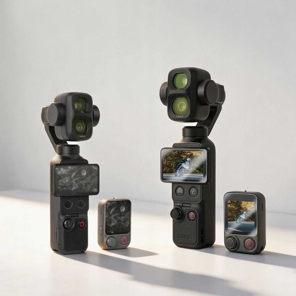 SunnyLife 4x Osłona grūdintas stiklas 9H na ekran i pilot do DJI Osmo Pocket 4P / 4 / 3 / OP4-BHM255-2 (SB12006)