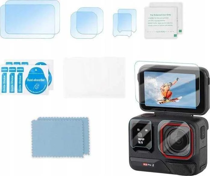 SunnyLife objektyvo dangtelis 6x objektyvo dangtelis + 2x LCD ekranas Kamera Insta360 ACE PRO 2 / BHM917