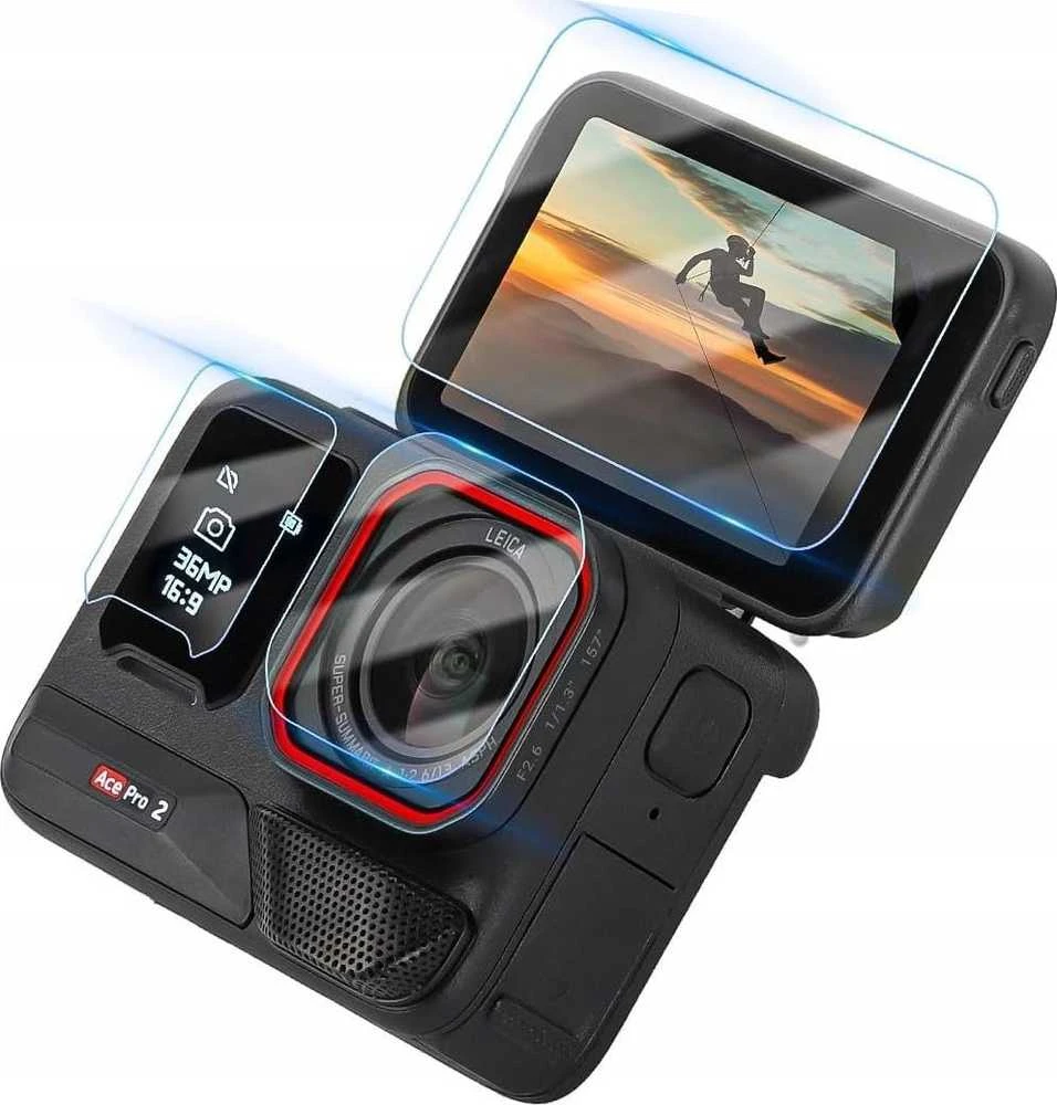 SunnyLife objektyvo dangtelis 6x objektyvo dangtelis + 2x LCD ekranas Kamera Insta360 ACE PRO 2 / BHM917