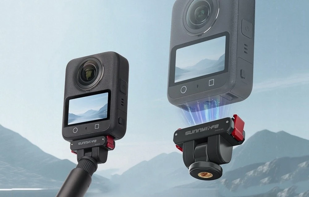 „Sunnylife AD035“ magnetinis tvirtinimo adapteris, 1/4 colio, pasukamas 180° kampu, skirtas OSMO 360, ACTION 5 PRO, OSMO ACTION 4/3/2