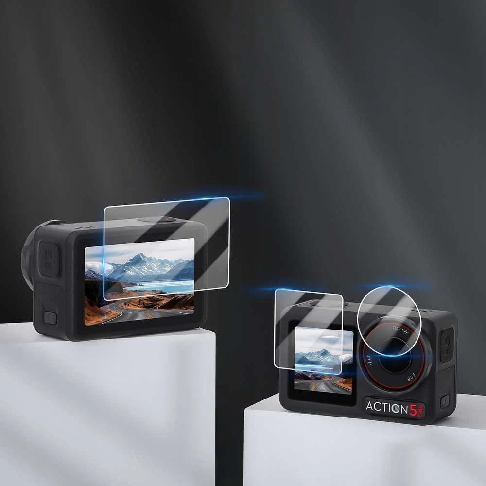 SunnyLife apsauginis dangtelis 2x ekrano apsauga + 3in1 objektyvas, skirtas DJI OSMO ACTION 5 PRO / OA5-BHM883