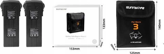 SunnyLife dėklas Dji Mavic 3 Ugniai atsparus / 2 akumuliatoriams / M3-dc105-2