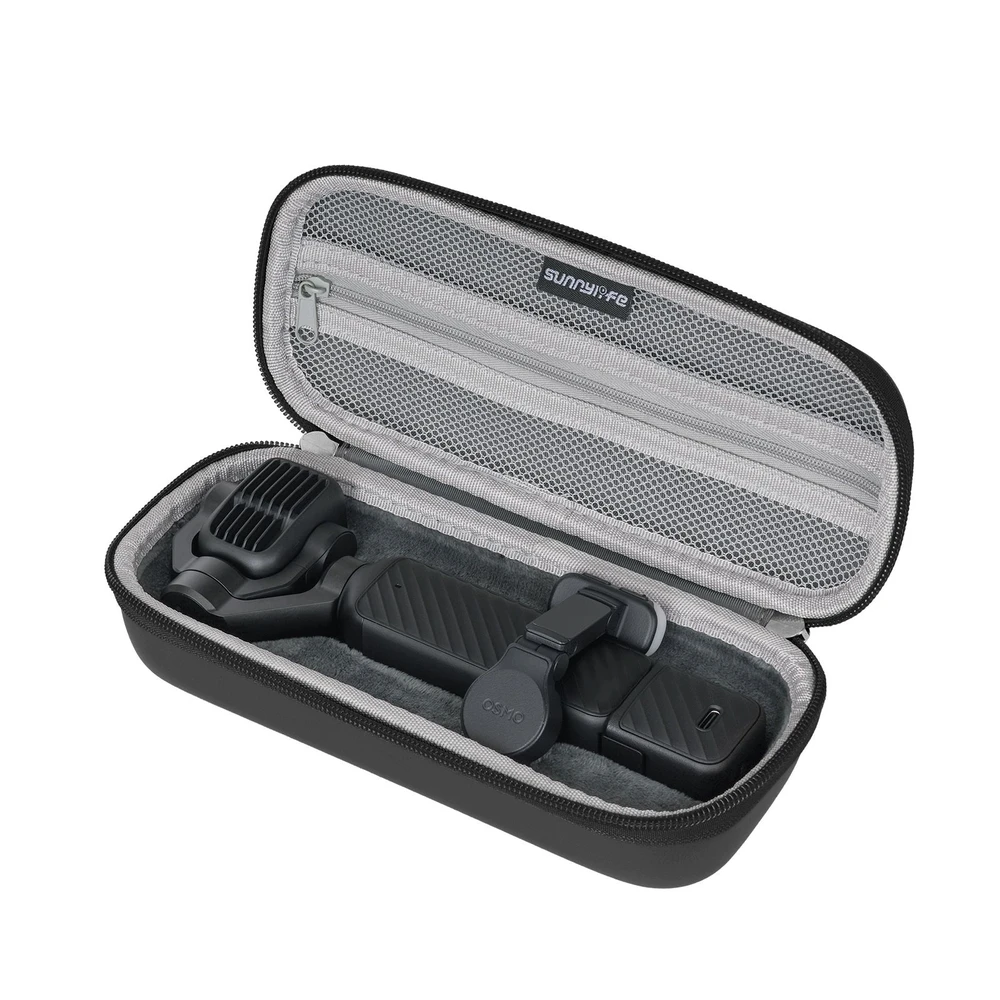 Sunnylife B241 Dėklas kamerai, skirtas DJI Osmo Pocket 4 Pro / 4P, kietas, juodas, su karabinu
