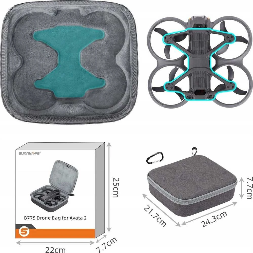 SunnyLife Cover Cover Dėklas Dėklas Lagaminas DJI Avata 2 Drone / At2-b775-d