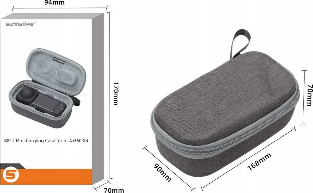 SunnyLife Cover Cover Dėklas Dėklas Lagamino Dangtis skirtas Insta360 X4 / Insta 360 X 4 / X4-b812-d